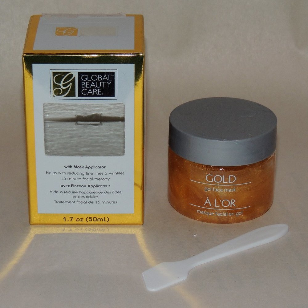 GLOBAL BEAUTY GOLD GEL FACE MASK w/REAL GOLD/PEARL